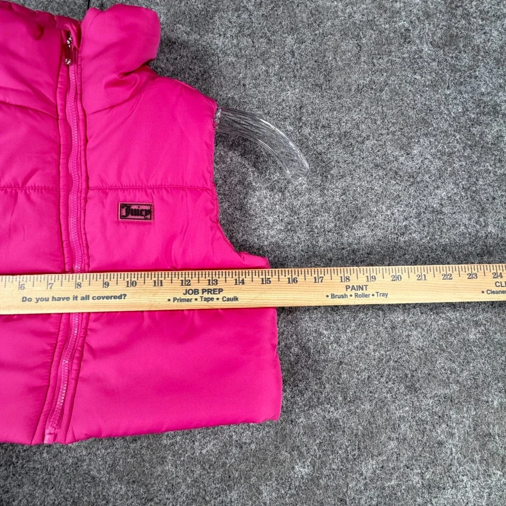 Juicy Couture Cargo Sweatpants Puffer Vest Girls 6 Pink Streetwear Outfit Set
